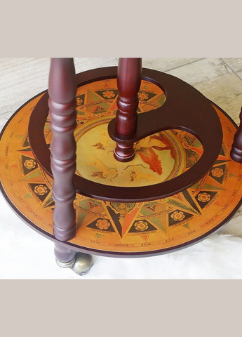 Глобус-бар на колесах для напоїв карта світу подарунок чоловікові на річницю | Діаметр сфери 33 см Handmade 33001R (346085164)