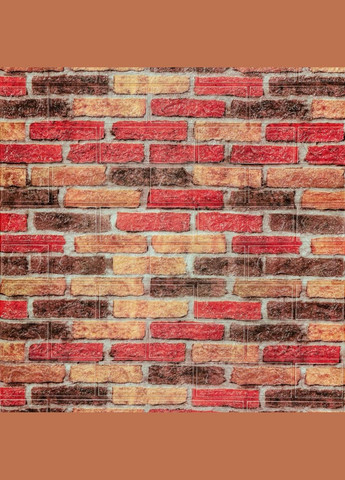 Самоклеюча 3D панель під бежево-коричневу катеринославську цеглу 3080x700x3мм SW-00001764 Sticker Wall (300372505)