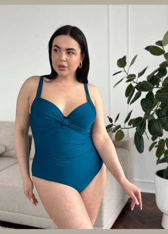 Морської хвилі літній стильний суцільний купальник з гарною спинкою суцільний Vakko