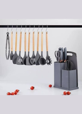 Набор силиконовых кухонных принадлежностей Kitchenware Set набор ножей лопаток с досточкой A-Plus (297331942)