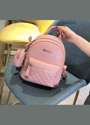 Жіночий рюкзак з брелоком і ключниця гаманець набір 2 в 1 Молочний No Brand (301083334)