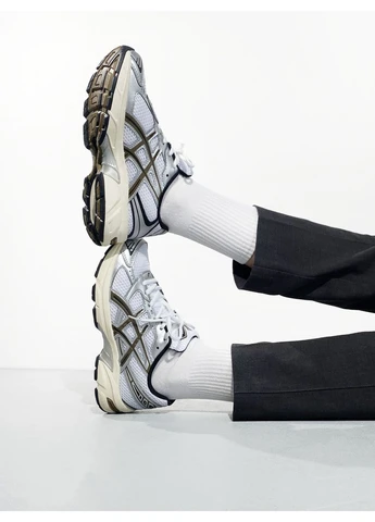 Білі літні кросівки asics gel-1130 white/silver/brown асікс гель 1130 No Brand