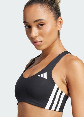 Чёрный бра adizero run medium support adidas полиамид