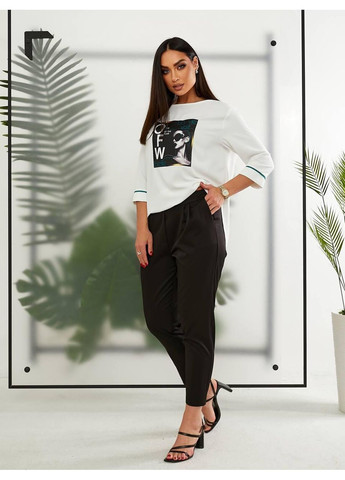 Комбинированная блуза с накатом, ст. 491, зеленый KHAN