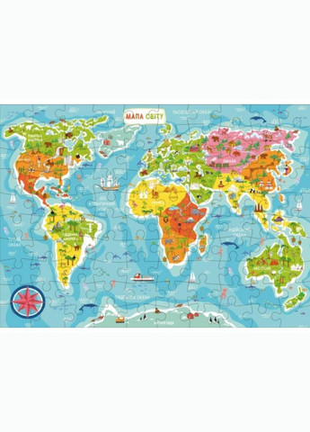 Пазл Мапа світу,, 100 ел. Dodo (294303346)