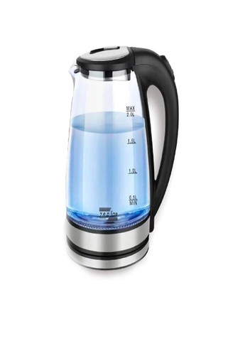 Електрочайник скляний дисковий Zepline ZP-986 електричний чайник з підсвічуванням 2л Чорний VTech (306853324)
