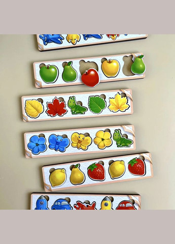 Дерев'яна настільна гра "Кольори" Ubumblebees (ПСД071) PSD071 сортер-комодик No Brand (316914630)