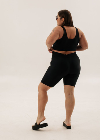 Черный демисезонный раздельный купальник черный низ-велосипедки раздельный Ods