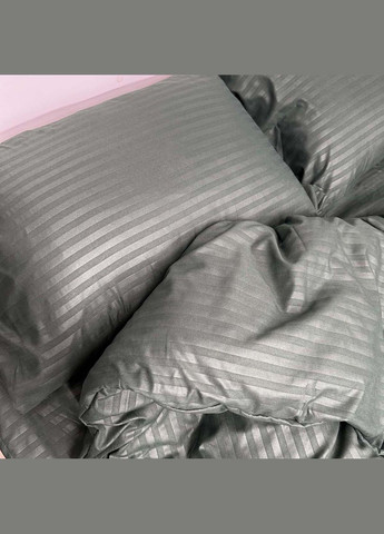 Комплект постільної білизни Fiber Grey Stripe мікрофібра євро 200х220 см сірий (94193732) Emily (292653189)