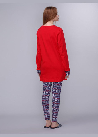 Красная зимняя домашняя одежда u. s. polo assn - пижама женская (длинный рукав) 15521 красная, U.S. Polo ASSN