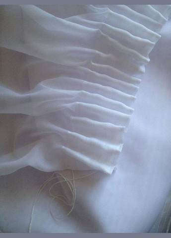 Ламбрекен готовий на тасьмі, короткий тюль на вікно, декор для вікон Вуаль Білий 320*75 Hanna (317171300)