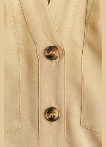 Бежева коротка бежева сукня xs(пояс відсутній) H&M однотонна