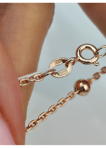 Серебряная цепочка 925 пробы в позолоте с шариками 40 см No Brand (366882894)