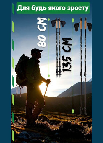 Палиці для скандинавської ходьби 9111 Lykke Black/White 80-135 см (пара) + 2-ві пари чобітків + PowerPlay (317849074)