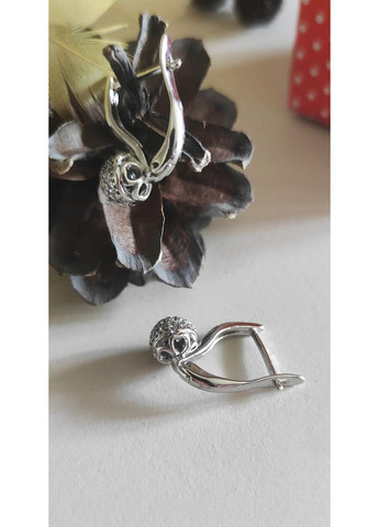 Серьги шарики с фианитами родий Xuping Jewelry (370792352)