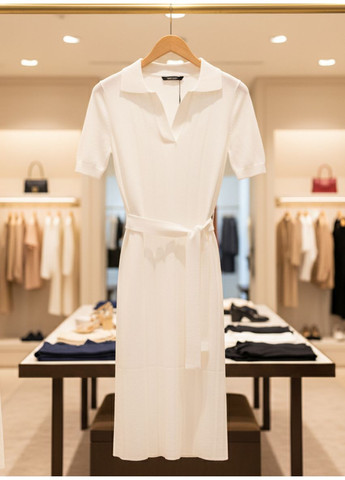 Білий кежуал літня трикотажна сукня-поло білий Number Nine