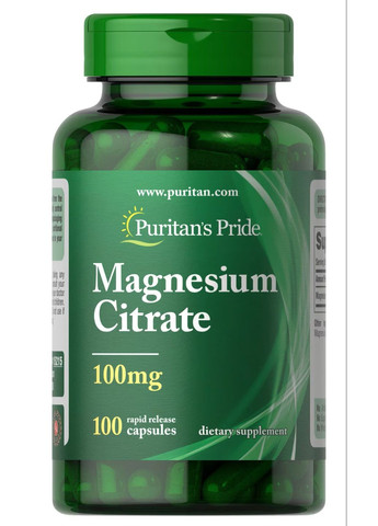 Магний Puritan's Pride Magnesium Citrate 100mg 100 caplets Puritans Pride (292305232)