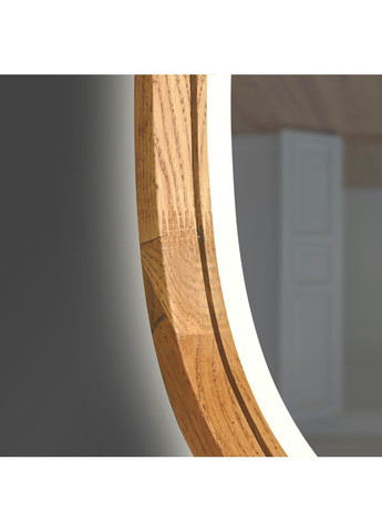 Дзеркало ростове арка з LED-підсвіткою в дерев’яній рамі Ясен темний, 1600, 600 Luxury Wood (369547078)