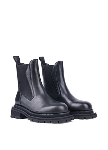 Осенние женские ботинки hn517-366-n560k черная кожа MIRATON