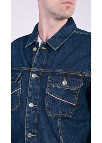 Синя демісезонна чоловіча джинсова куртка темно-синя демісезонна с, м NONA