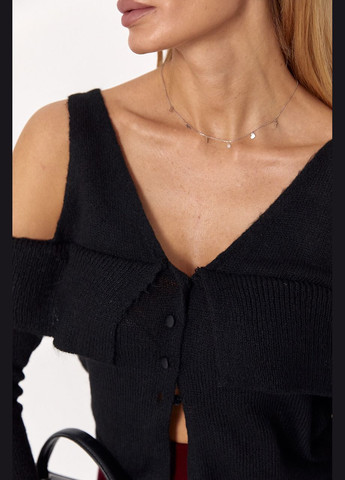 Женский вязаный пуловер с открытыми плечами Lurex (308725381)