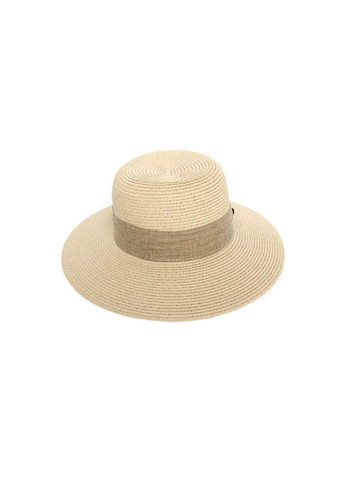 Шляпа со средними полями женская бумага бежевая COCO LuckyLOOK 376-336 (289478398)