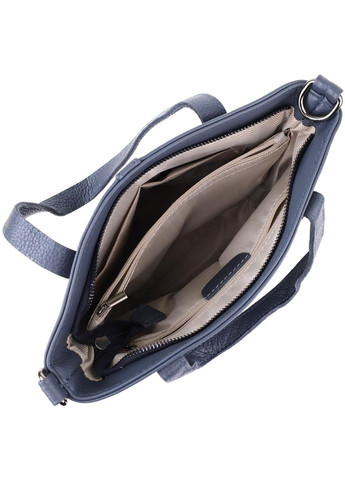 Сумка шоппер жіноча з натуральної шкіри через плече Синій 40699 Vintage (361970404)