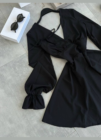 Черное повседневный женское платье No Brand однотонное