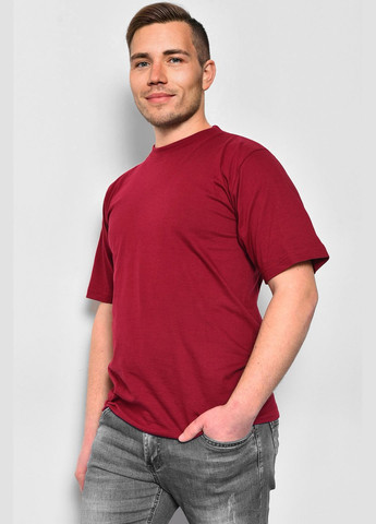 Бордовая футболка мужская однотонная бордового цвета Let's Shop
