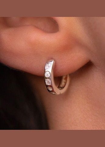 Серебряные S925 серьги кольца круглые толстые, модные стильные шарики, минималистичные серьги подарок девушке СС26 Etre (292401661)