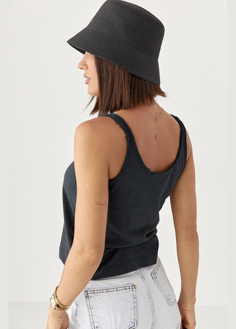 Майка жіноча з необробленою окантовкою - молочний колір Lurex — 340917654