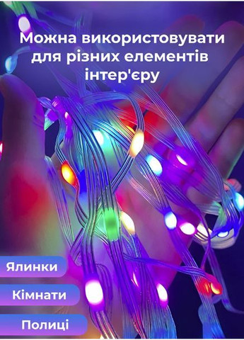 Смарт RGB 250 Led гирлянда роса для елки с кольцом для новогоднего декора RGB пульт светодиодная РГБ разноцветная юсб штора No Brand Perfect (368801852)