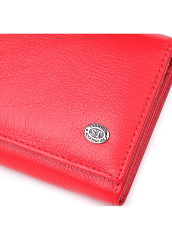Яскравий жіночий гаманець на магнітах із натуральної шкіри 23114 Червоний st leather (330359571)