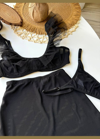 Чорний демісезонний спокусливий комплектик зі спідничкою Vakko