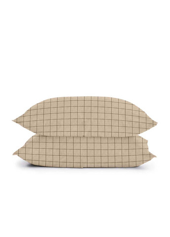 Євро постіль з простирадлом на гумці BEIGE GEOMETRY CS2 200х220 см Cosas (307474640)