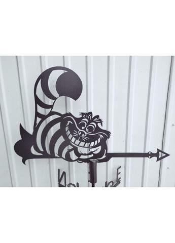 Флюгер на будинок Чеширський кіт з металу 2 мм, флюгер на дах No Brand (368896333)