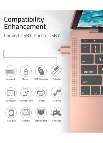 Переходник USB на USB C 2 шт розовое золото No Brand (354828845)
