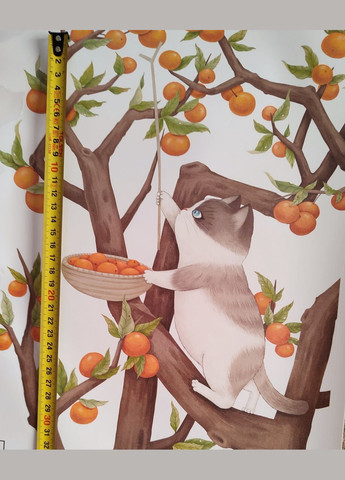 Вінілові наклейки на стіну Коти збирають мандарини (лист 60 х 90 см) Б4711 No Brand (304292119)