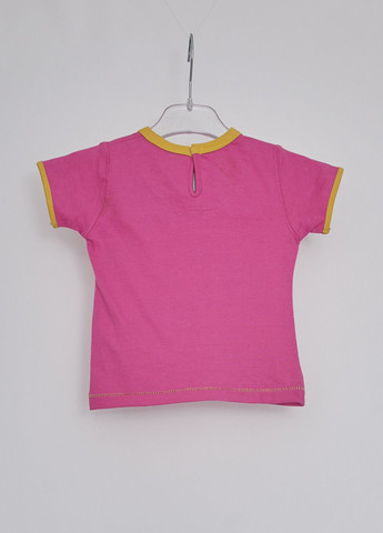 Розовая летняя футболка розово-черный Mauli