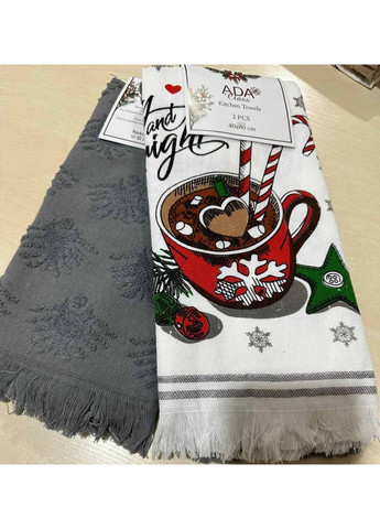 Кухонні рушники новорічні, різдвяні 12 шт Vishnya комбінований