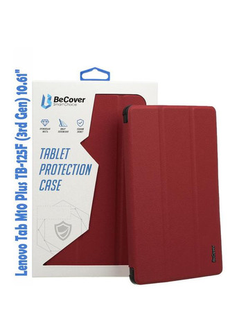 Чохол-книжка Smart для Lenovo Tab M10 Plus TB-125F (3rd Gen)/K10 Pro TB-226 10.61" Red Wine (708307) BeCover (341488821)