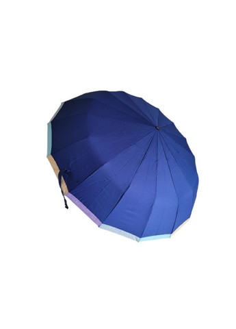 Синя парасолька жіноча автомат frei regen fcs 6002 на 16 карбонових спиць синя з райдужною облямівкою смужкою середня (365263777)
