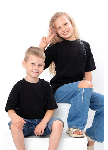 Черная летняя детская футболка (p-13557) Носи своє