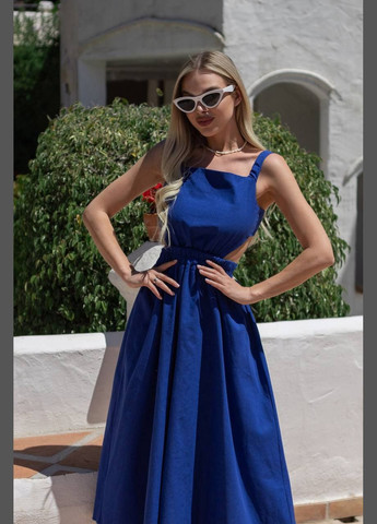 Синя ділова, повсякденний, кежуал, вечірня жіноча сукня кльош No Brand