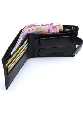 Шкіряне чоловіче портмоне на кнопці ST104 Коричневе st leather (341309272)
