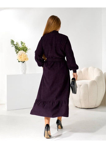 Темно-фіолетова жіноча сукня з мікровельвету Osoblyva