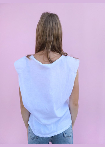 Футболка жіноча укорочена без рукавів з підплічниками Pink Woman - (287326705)