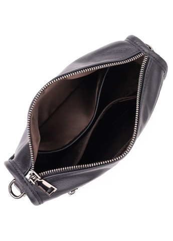 Стильная сумка на плечо из натуральной кожи для женщин 23001 Черный Vintage (357494993)