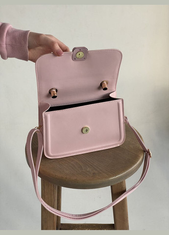 Жіноча сумка 8747 крос-боді на ремінці через плече рожева No Brand (292631177)