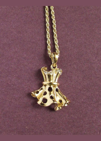 Позолоченный ажурный кулон платье на цепи в стразах, 1470 Fashion Jewelry (336950425)